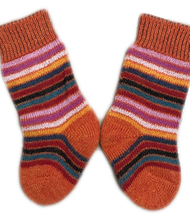 HIRSCH dikke wollen BABY sokken REGENBOOG ORANJE 016k