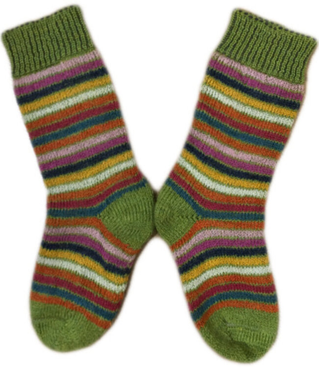 HIRSCH dikke wollen ski sokken REGENBOOG GROEN 016E 54