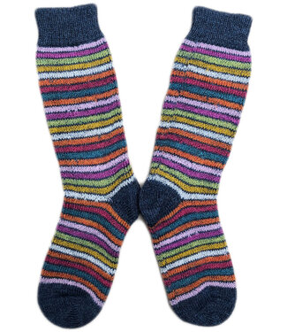 Hirsch Natur HIRSCH dikke wollen sokken REGENBOOG BLAUW kind 016K 09