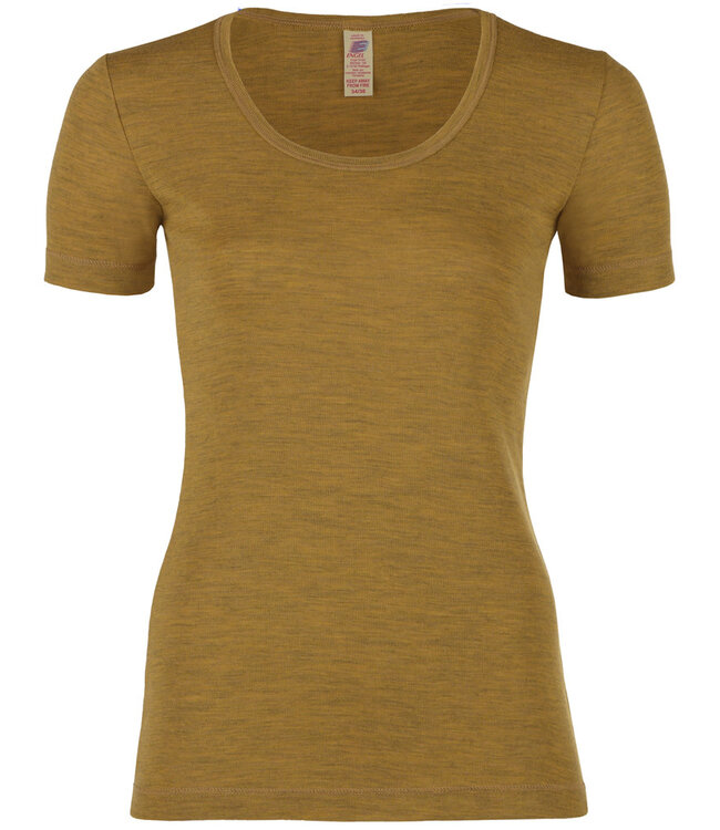 ENGEL puur wollen shirt korte mouw dames SAFFRAAN wollen ondergoed