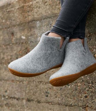 Glerups GLERUPS wollen sloffen pantoffels GRIJS RUBBER HONEY