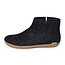 Glerups wollen sloffen pantoffels * Laarsje Charcoal RUBBER honey*