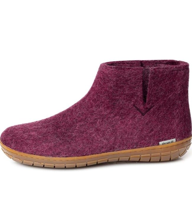 GLERUPS wollen sloffen pantoffels CRANBERRY RUBBER HONEY