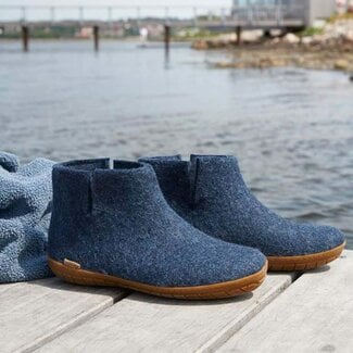 Glerups GLERUPS wollen sloffen pantoffels DENIM RUBBER HONEY