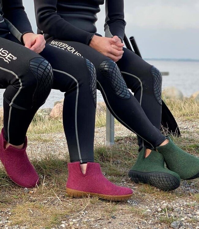 GLERUPS wollen sloffen pantoffels FOREST RUBBER BLACK