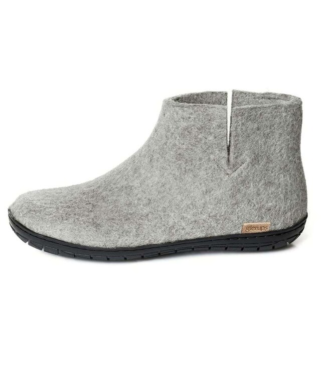 GLERUPS wollen sloffen pantoffels GRIJS RUBBER BLACK
