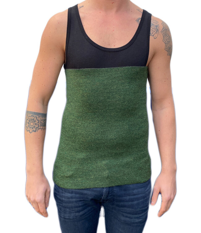 DE COLORES nierwarmer alpaca BOSGROEN ZWART 66 REVERSIBLE