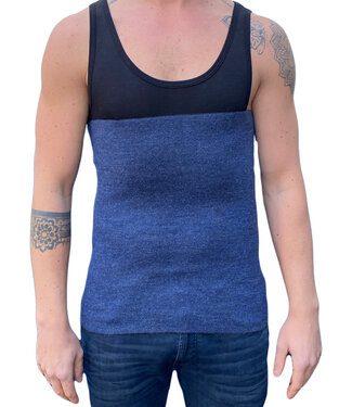 De Colores DE COLORES nierwarmer alpaca BLAUW ZWART 86 REVERSIBLE