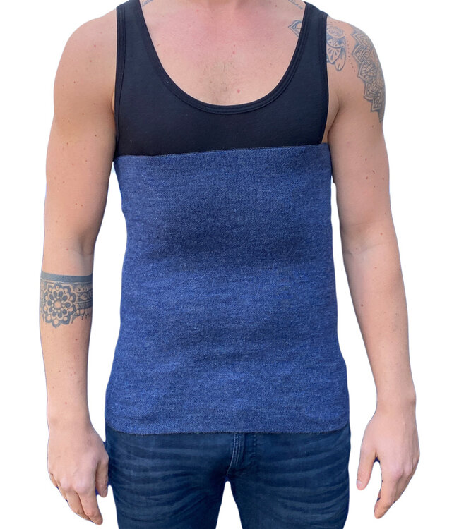 DE COLORES nierwarmer alpaca BLAUW ZWART 86 REVERSIBLE