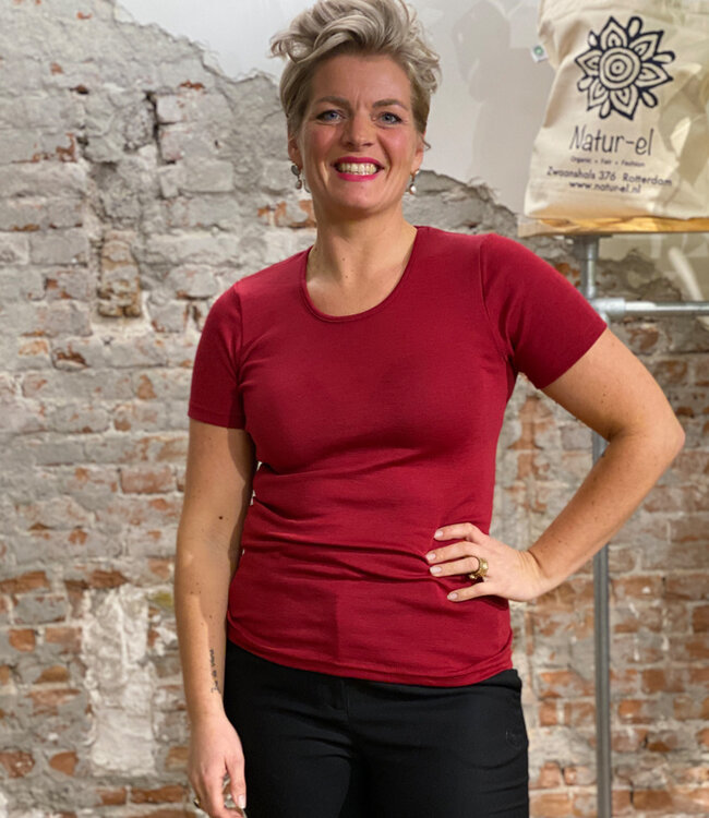 ENGEL Wol zijde dames shirt met korte mouw MALVE wollen ondergoed