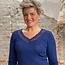 ENGEL Wol zijde dames longsleeve MET KANT v-hals NAVY