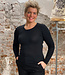 Engel Engel Natur Wol zijde longsleeve dames ZWART wollen ondergoed