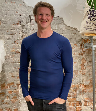 Engel ENGEL Wol zijde LONGSLEEVE HEREN wollen ondergoed NAVY