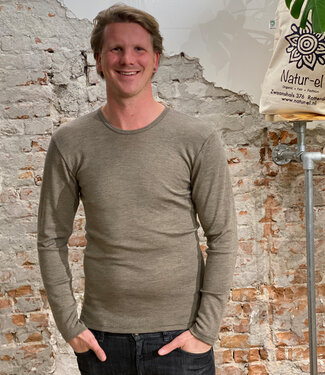 Engel ENGEL Wol zijde LONGSLEEVE HEREN wollen ondergoed WALNOOT