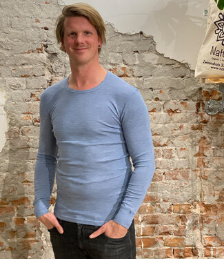 Hocosa Hocosa longsleeve wol zijde heren * Jeans melange *