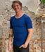 Hocosa HOCOSA shirt korte mouw wol zijde heren BLAUW