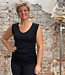 Hocosa HOCOSA hemd brede bandjes wol zijde v-hals dames ZWART