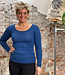HOCOSA longsleeve van biologische wol zijde dames BLAUW
