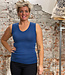 Hocosa HOCOSA hemd brede bandjes wol zijde v-hals dames BLAUW