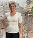 Hocosa Hocosa shirt korte mouw wol zijde v-hals NATUREL dames