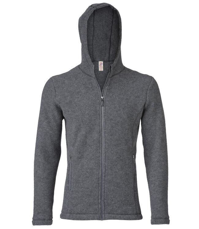 Engel Natur Wollen jas vest heren wolfleece capuchon LEISTEEN