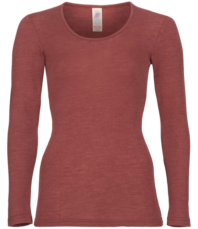 ENGEL Wol zijde longsleeve dames wollen ondergoed KOPER