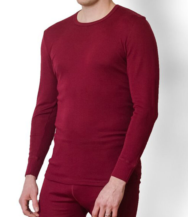 Hocosa longsleeve van biologische wol zijde heren BORDEAUX