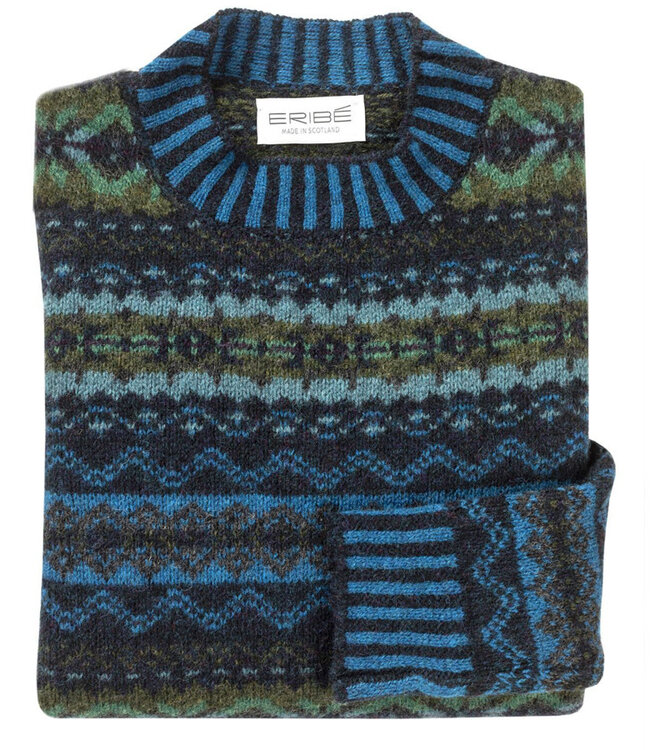 ERIBÉ wollen trui shetland wol supersoft BRODIE KINGFISHER