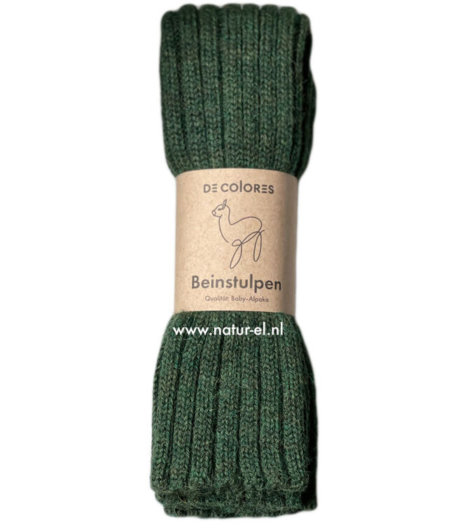 DE COLORES beenwarmers baby alpaca BOS GROEN 66 - 40 cm