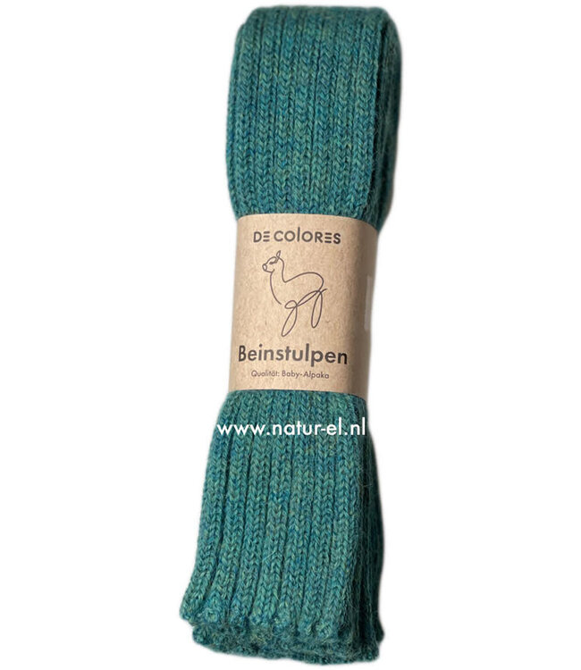 DE COLORES beenwarmers baby alpaca GROEN MELANGE 70 - 40 cm