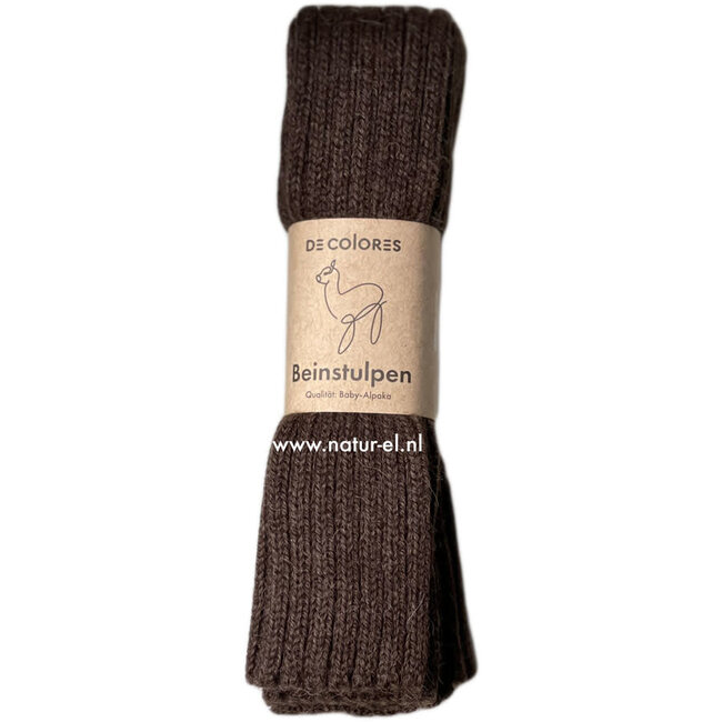 DE COLORES beenwarmers baby alpaca MOKKA 28 - 40 cm