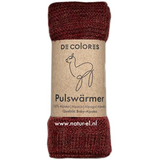 De Colores Wollen Polswarmers 100% baby alpaca ROEST 48 - 20 cm