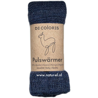 De Colores Wollen Polswarmers 100% baby alpaca JEANS 86 - 20 cm