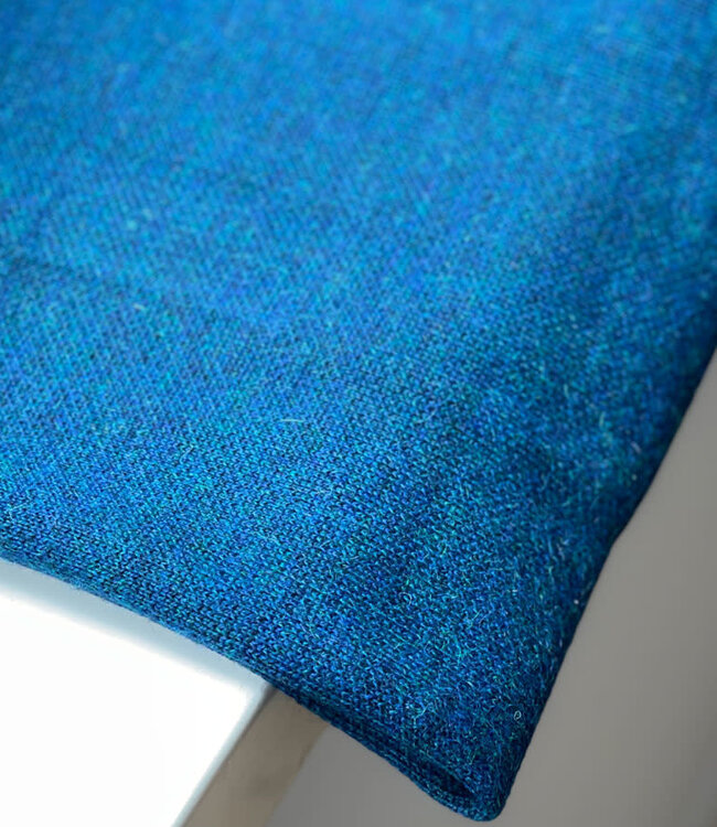 Wollen Nierwarmer van baby alpaca PETROL ZWART 75 reversible