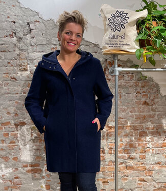 LangerChen LANGERCHEN wollen parka jas RISANA NAVY