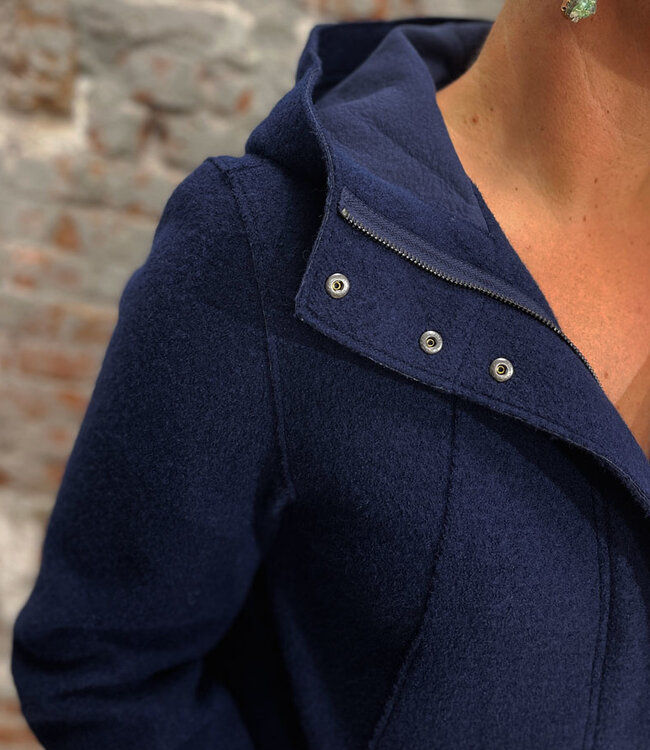 LANGERCHEN wollen parka jas RISANA NAVY