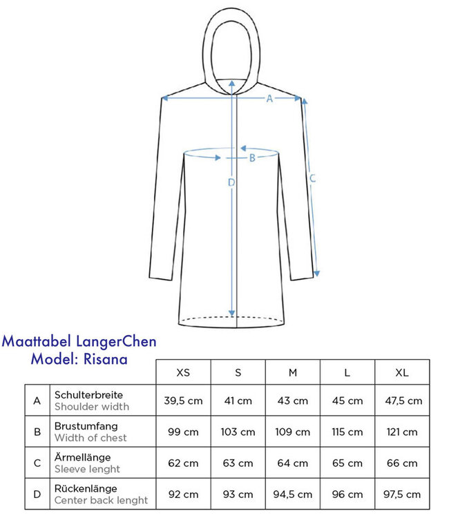 LANGERCHEN wollen parka jas RISANA NAVY