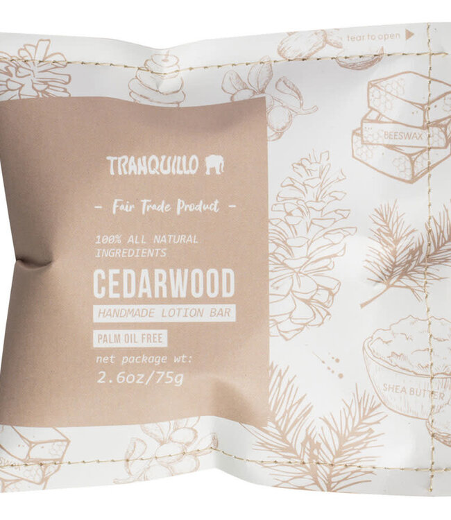 ZERO WASTE body lotion bar CEDERHOUT zonder palmolie TRANQUILLO