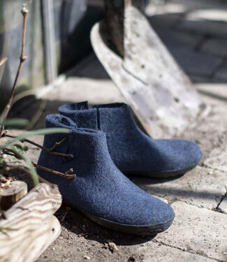 Glerups GLERUPS wollen sloffen pantoffels Laarsje DENIM RUBBER BLACK