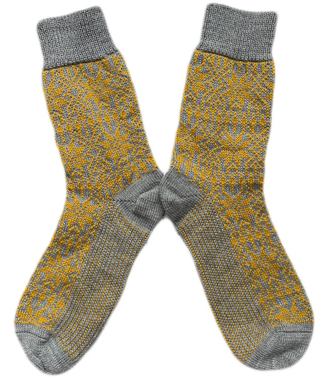 Hirsch Natur Noorse wollen sokken GRIJS OKER 030 210