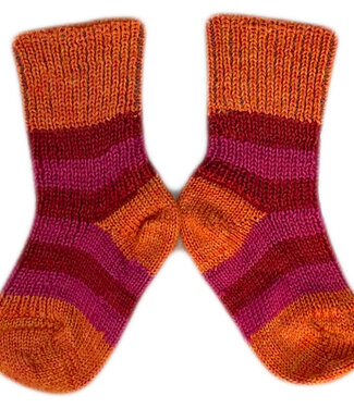 Hirsch Natur HIRSCH wollen sokken BABY gestreept 015 186 roze rood mango