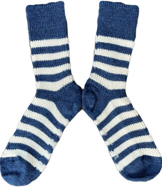 Hirsch Natur HIRSCH wollen sokken KIND gestreept 015 80 JEANS WIT