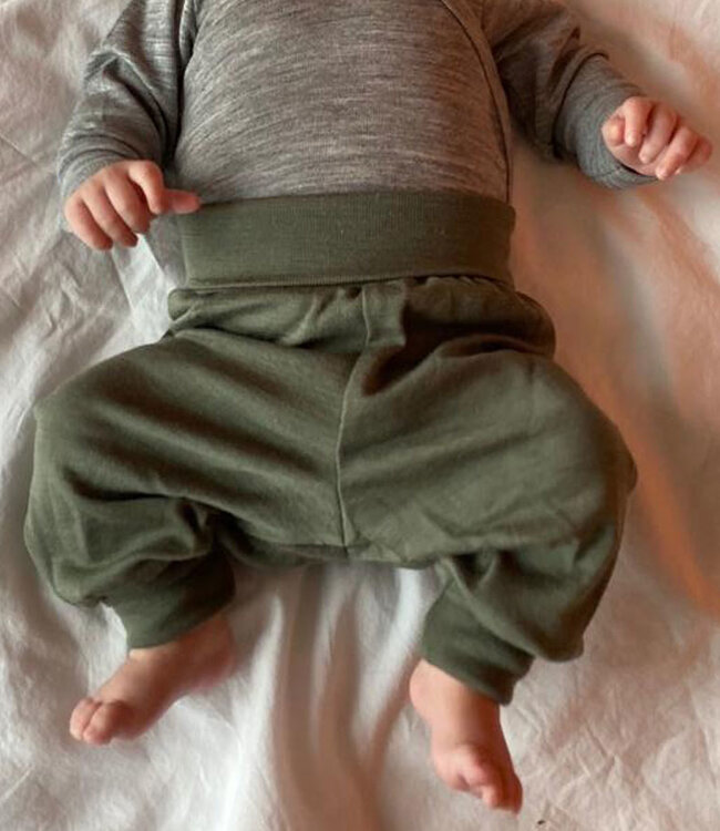 ENGEL baby broekje wol zijde OLIJF