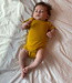 ENGEL wol zijde BABY romper KORTE MOUW effen SAFFRAAN