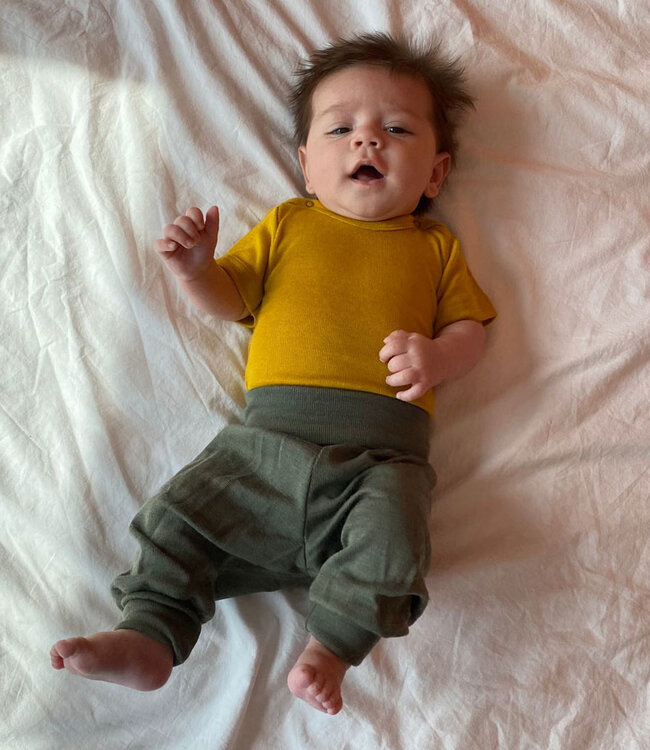 ENGEL baby broekje wol zijde OLIJF