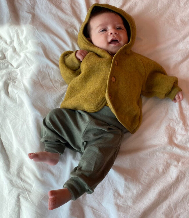 ENGEL baby broekje wol zijde OLIJF