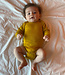 ENGEL baby romper wol zijde met LANGE MOUW effen SAFFRAAN