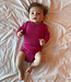 ENGEL baby romper wol zijde met LANGE MOUW effen FRAMBOOS