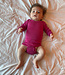 ENGEL baby romper wol zijde met LANGE MOUW effen FRAMBOOS