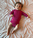 ENGEL baby romper wol zijde met LANGE MOUW effen FRAMBOOS